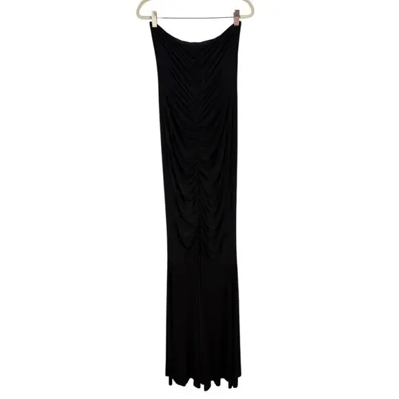 Norma Kamali Strapless Shirred Front Fishtail Gown Formal Party Classy Gala Sz M